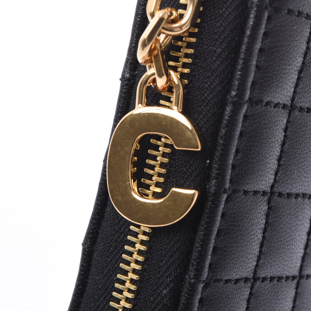 Celine Quilted Zip Round Black Leather Calfskin Wallet - Picture 8 of 12